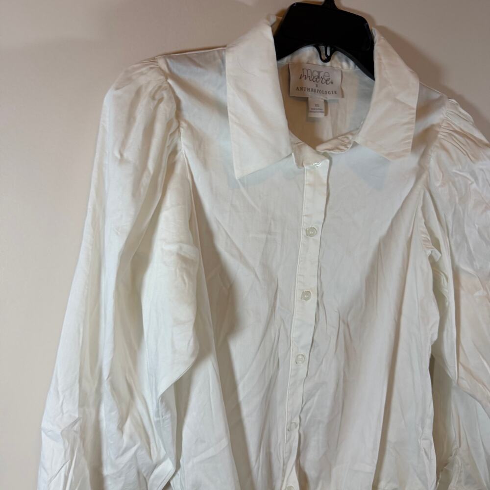 Mare Mare x Anthropologie White Button Down Blouse Bodysuit Womens XS Minimalist - Picture 2 of 8